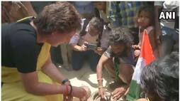 Congress general Secretary Priyanka Gandhi turns snake charmer in Raebareli