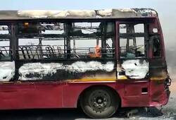 Bus caught fire in Sonbhadra