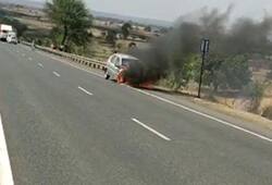 Car caught fire in Siwni MP