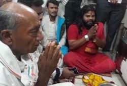 Digvijay singh seeks shelter of pitambara devi to face sadhvi pragya in lok sabha elections