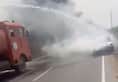 Car caught fire in sonipat, driver safe