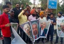 Sikh people protested in Bhopal against Sam Pitroda