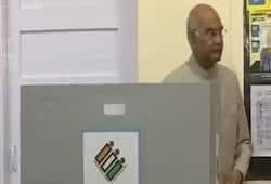 President Ram Nath Kovind casts vote as does predecessor Pranab Mukherjee