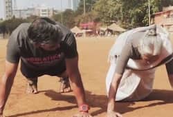 ON MOTHERS DAY MILIND SOMAN'S  80 YEAR OLD MOM DOES PUSH UP
