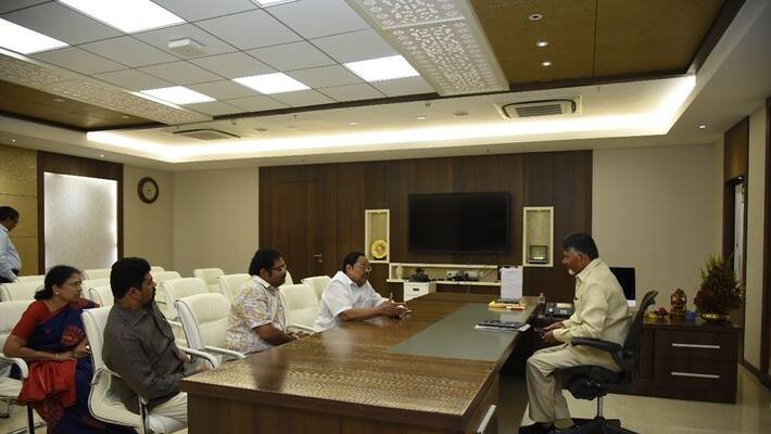 Durai Murugan meets Andhra Pradesh Chief Minister N, Chandrababu Naidu Durai Murugan meets Andhra Pradesh Chief Minister N, Chandrababu Naidu