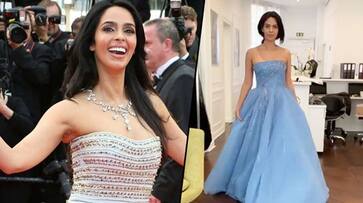 Cannes 2019: Mallika Sherawat twirls in her blue off-shoulder gown