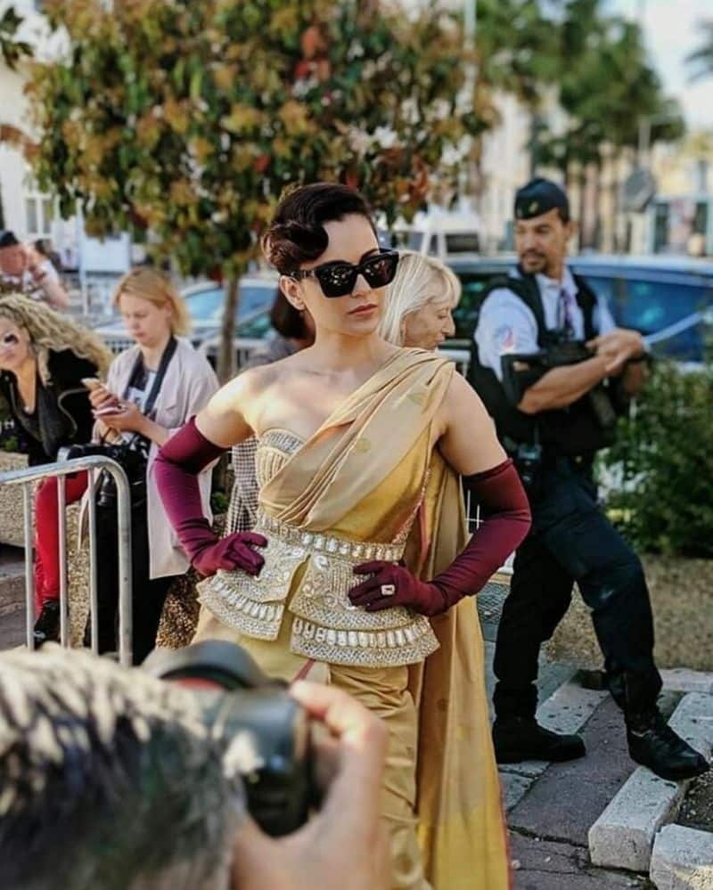 Kangana also wore a glamorous pantsuit, with a beige corset top to attend the Grey Goose bash at Nikki Beach in Cannes. She definitely reminded us all that pants can be just as chic as a dress-- especially when worn together.