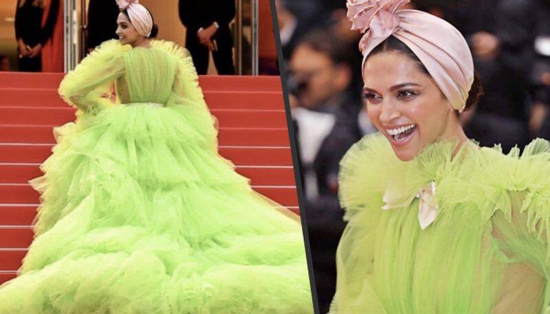 Cannes 2019: Deepika Padukone adorns a parrot look in ruffled lime ...