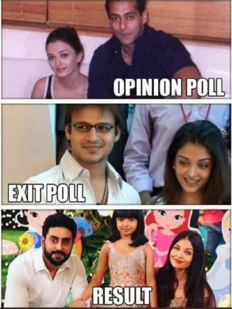 Social media trolls exit polls With Aishwarya Rai Salman Khan Vivek Oberoi Memes