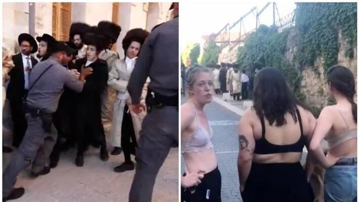 ultra orthodox protesters flee when women stripped off their clothes ultra orthodox protesters flee when women stripped off their clothes
