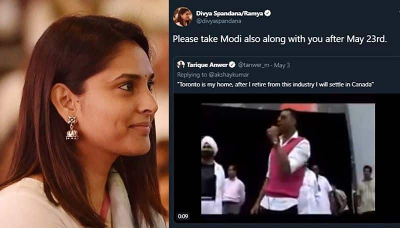 Divya Spandana:  Rahul's close aide and Congress' social media head Divya Spandana tweeted just 20 days ahead of the result day quoting a tweet of a video where film actor Akshay Kumar is seen saying he will retire in Canada. Spandana tweeted, "Please take Modi also along with you after May 23". She too was left red-faced on the D-day.