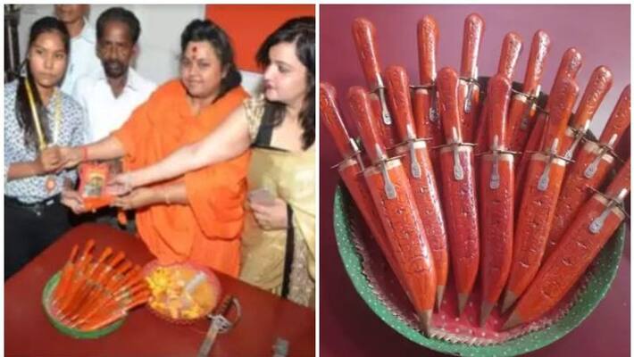 hindu mahasabha distribute knives to students hindu mahasabha distribute knives to students