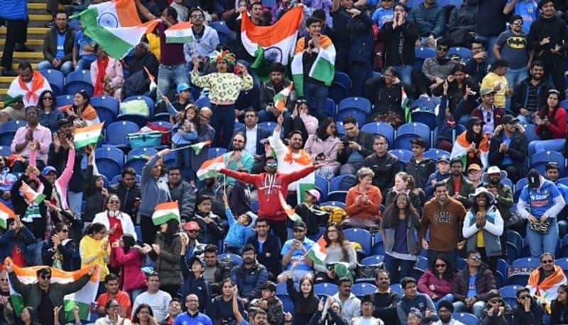Indian fans cheer Kohli and his men in Cardiff.