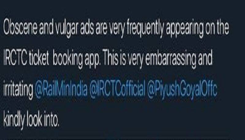 IRCTC Bitter Reply To A Man Complaining About Obscene Ads