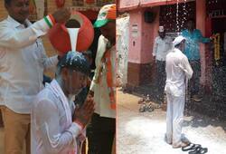 Bidar local body election: Victorious Congress candidate gets milk bath