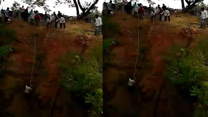 man falls into deep well in warangal man falls into deep well in warangal