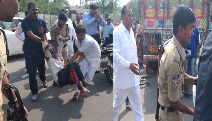 minister malla reddy helps road accident survivor in bala nagar minister malla reddy helps road accident survivor in bala nagar