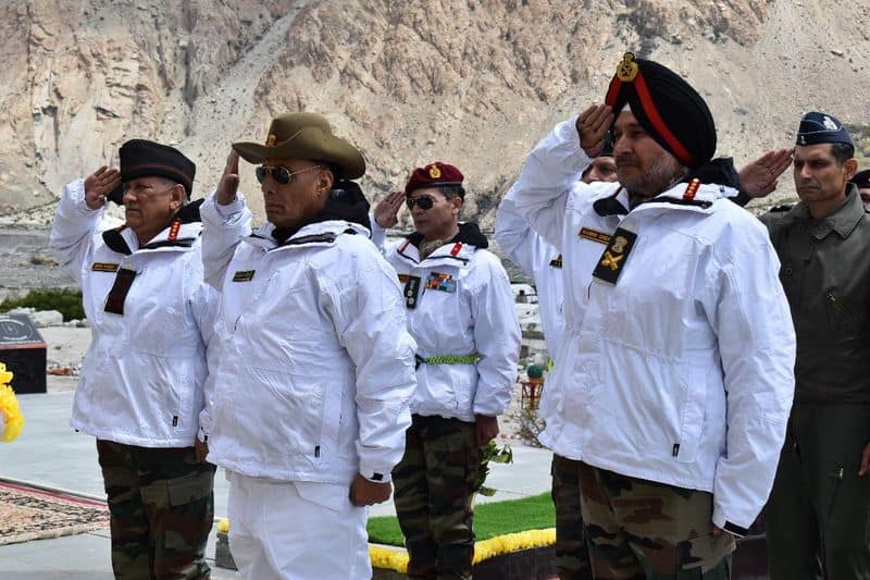 Defence minister Rajnath Singh met Army troops in Siachen Glacier