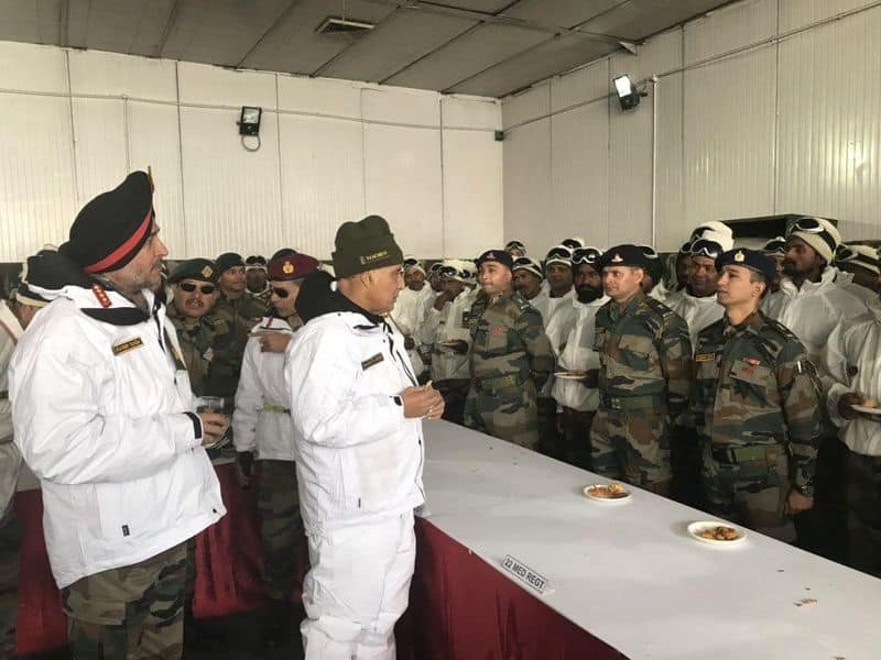 Rajnath visited Siachen to review the security situation along the borders with Pakistan
