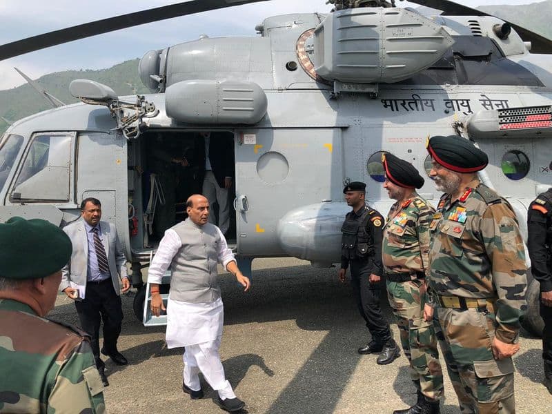 In Srinagar, Rajnath was briefed about the security situation in the Kashmir valley