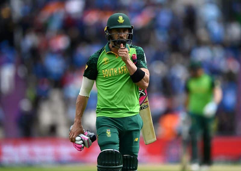 Faf du Plessis heads back to the pavilion after being bowled by Chahal for 38