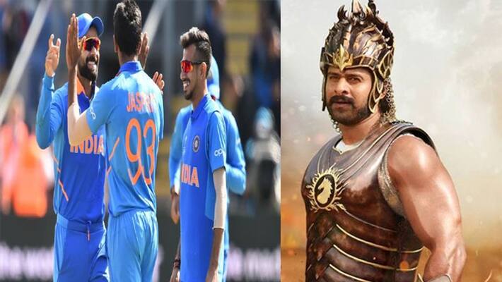 fans hungama with Bahubali posters in Ind Vs SA wc2019 match fans hungama with Bahubali posters in Ind Vs SA wc2019 match