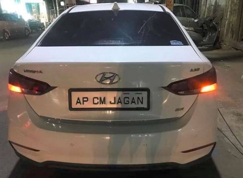 Andhra police seize jagan mohan reddy supports car on illegal number plate