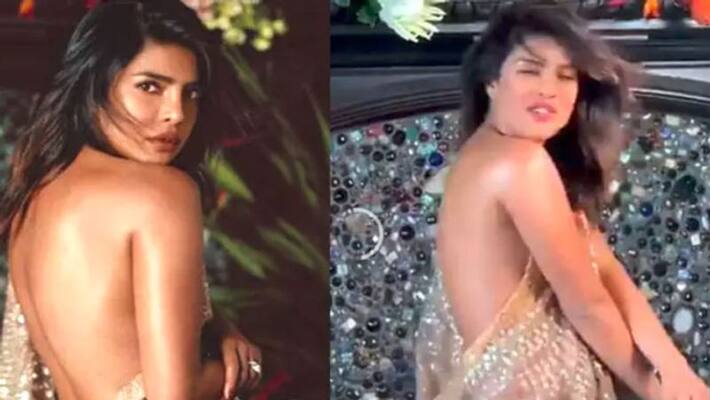 Priyanka Chopra trolled for wearing a blouse-less saree Priyanka Chopra trolled for wearing a blouse-less saree