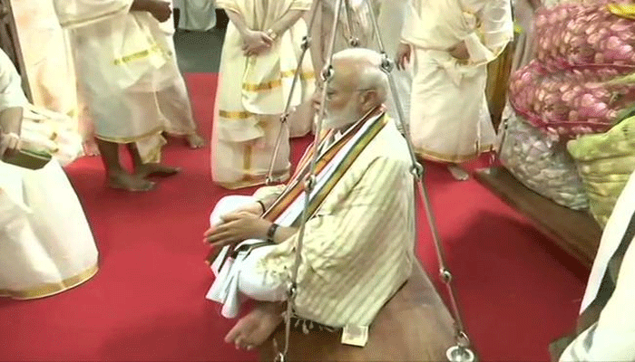 PM Narendra Modi offers prayers at Guruvayur temple in Kerala ahead of Maldives trip PM Narendra Modi offers prayers at Guruvayur temple in Kerala ahead of Maldives trip