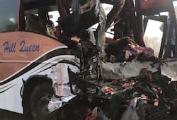 Massive collision in bus and truck in karnal, two die
