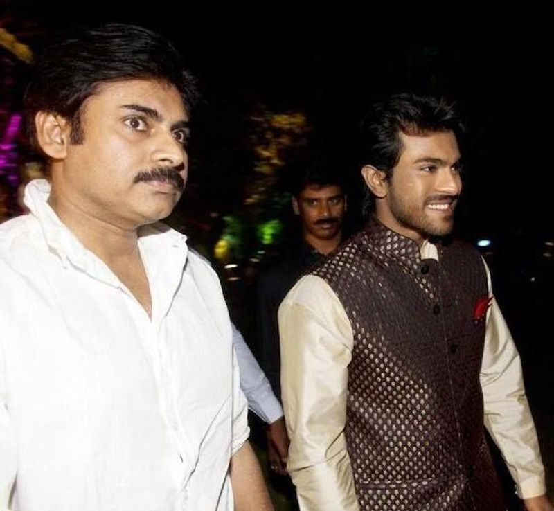 బాబాయ్ పవన్ కళ్యాణ్ తో కలసి వస్తూ..