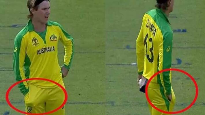 Australia spinner Adam Zampas hand warmers at India vs australia match Australia spinner Adam Zampas hand warmers at India vs australia match