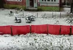 Watch: Snowy day brings joy in Kashmir