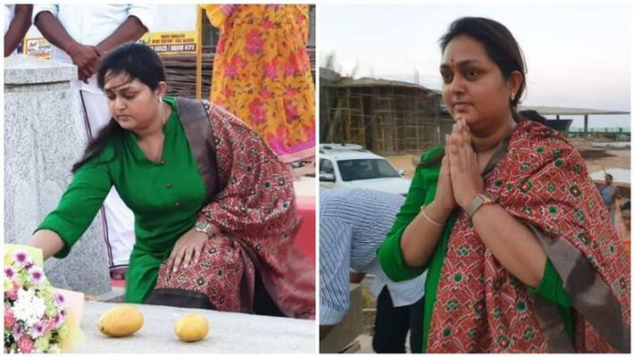 actress vindhya prayed in jayalalitha's samathi in merina beach actress vindhya prayed in jayalalitha's samathi in merina beach