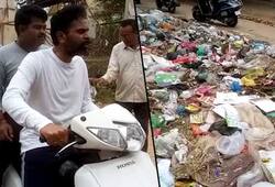 Kolar MP Muniswamy tours city on motorcycle, orders officials to tackle garbage menace immediately
