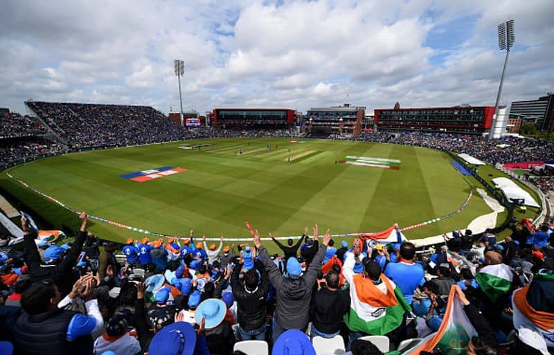 A general view of the Old Trafford ground during the India-Pakistan match