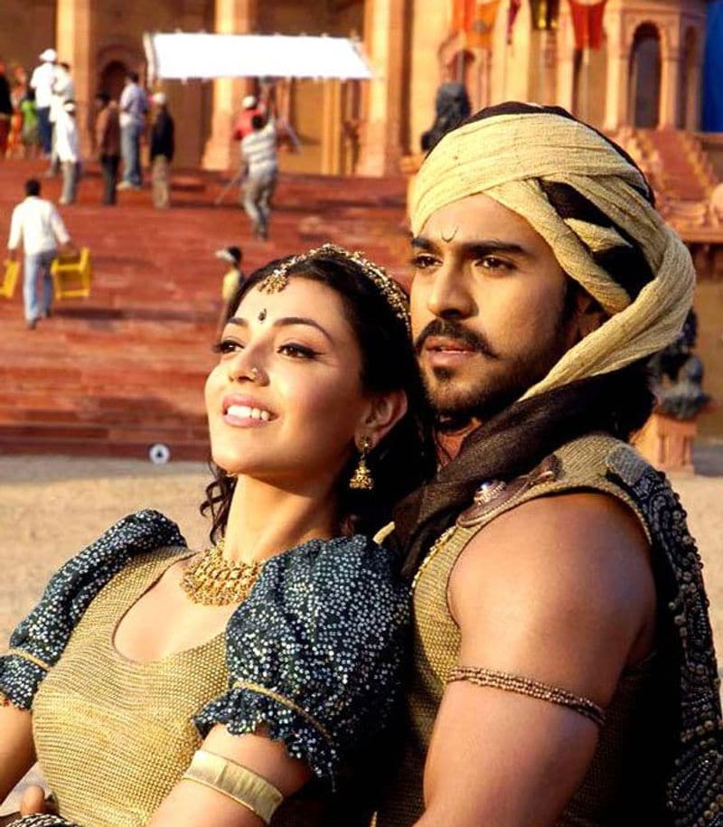'మగధీర' సినిమా సెట్స్ లో రామ్ చరణ్ తో కాజల్
