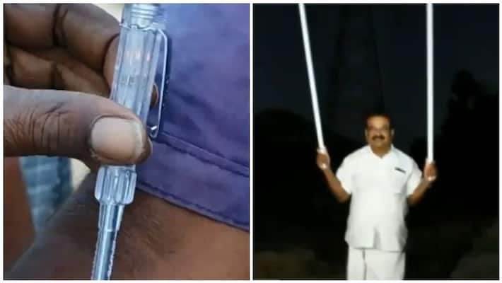 bulp is lighting without electric power and tester is lightning just touching by hand in erode bulp is lighting without electric power and tester is lightning just touching by hand in erode