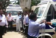 Karwar residents wrap ambulances with bandages, protest lack of 108 emergency services