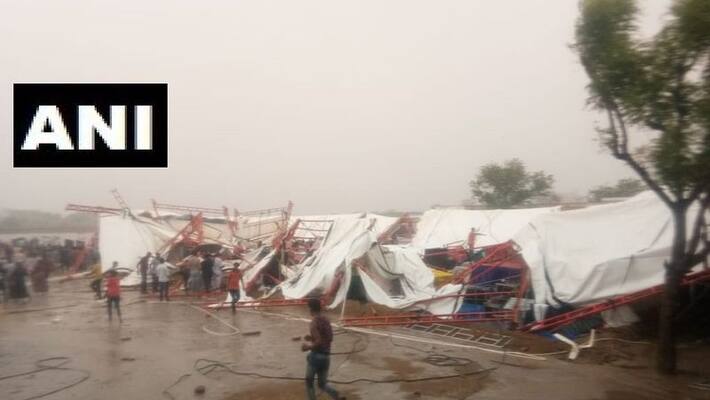 17 killed, 70 injured as 'pandaal' collapses due to storm, rain in Rajasthan 17 killed, 70 injured as 'pandaal' collapses due to storm, rain in Rajasthan