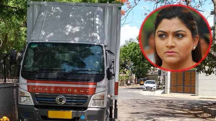senior actress kushboo tweets over container front her house senior actress kushboo tweets over container front her house