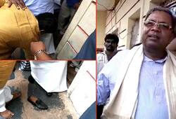 Karnataka Siddaramaiah fears media stops Congress leader from helping him wear shoes