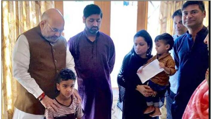 Amit Shah meets family members of martyr Arshad Khan Amit Shah meets family members of martyr Arshad Khan