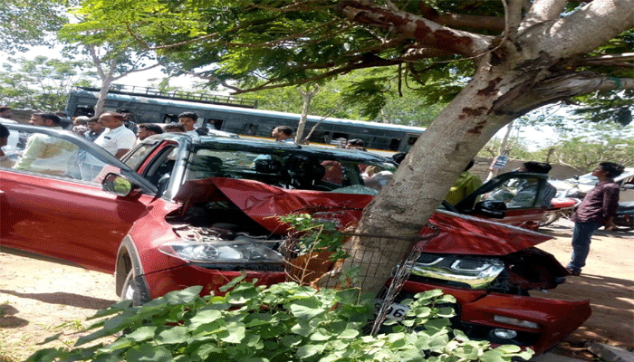 ex mla samapth daughter deepika car met an accident ex mla samapth daughter deepika car met an accident