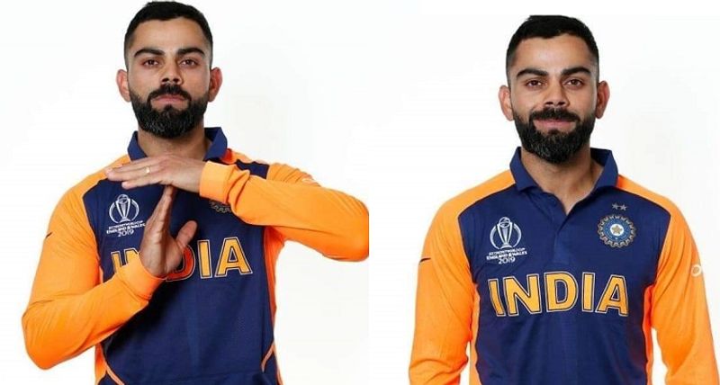 World cup 2019 team India players with new orange jersey