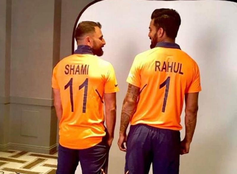 World cup 2019 team India players with new orange jersey