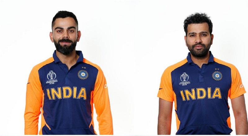 World cup 2019 team India players with new orange jersey