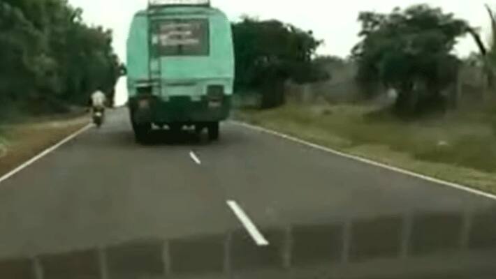 drunken government bus driver left the bus in a dent