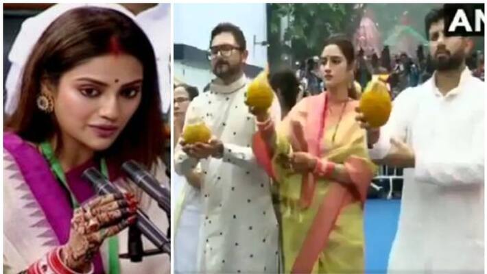 Nusrat Jahan attends rath yatra in mangalsutra and sindoor, says still she is a muslim Nusrat Jahan attends rath yatra in mangalsutra and sindoor, says still she is a muslim