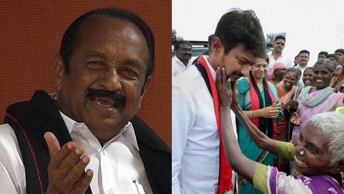 Vaiko welcomed udhayanidhi stalin Vaiko welcomed udhayanidhi stalin